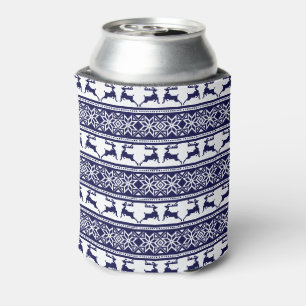 Kerstmis, Scandinavische Folk Blue en White Blikjeskoeler