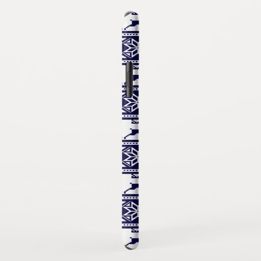 Kerstmis, Scandinavische Folk Blue en White Case-Mate iPhone Case (Achterkant/rechts)