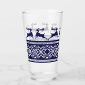 Kerstmis, Scandinavische Folk Blue en White Glas (Achterkant)