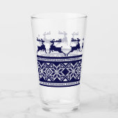 Kerstmis, Scandinavische Folk Blue en White Glas (Voorkant)
