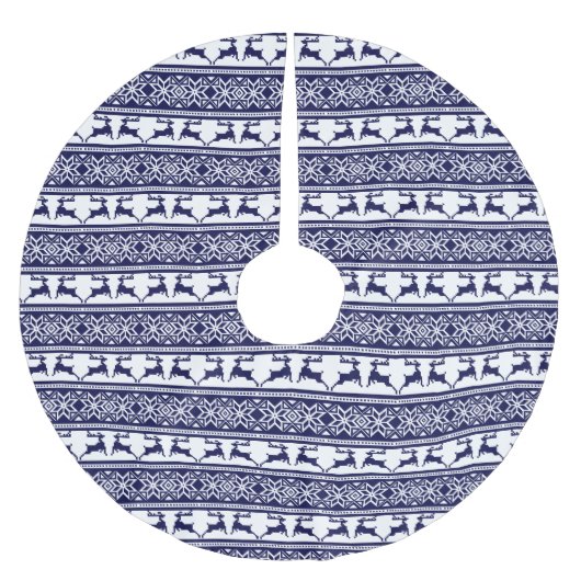 Kerstmis, Scandinavische Folk Blue en White Kerstboom Rok (Voorkant)