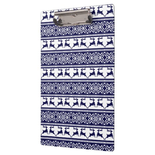 Kerstmis, Scandinavische Folk Blue en White Klembord (Links)