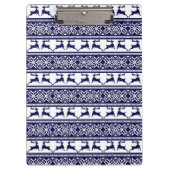 Kerstmis, Scandinavische Folk Blue en White Klembord (Voorkant)