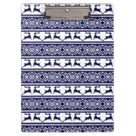 Kerstmis, Scandinavische Folk Blue en White Klembord