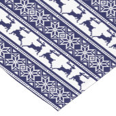 Kerstmis, Scandinavische Folk Blue en White Korte Tafelloper (Hoek)