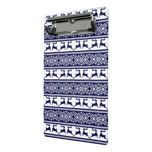 Kerstmis, Scandinavische Folk Blue en White Mini Klembord (Angled2)