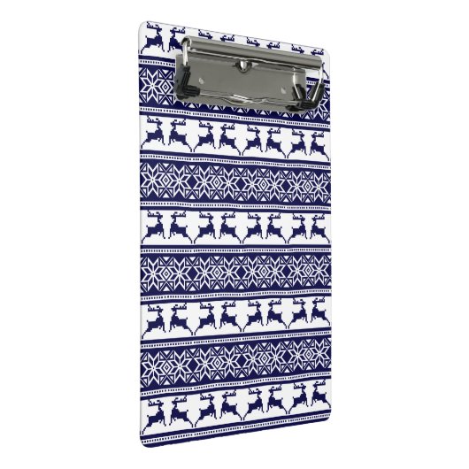 Kerstmis, Scandinavische Folk Blue en White Mini Klembord (Schuin)