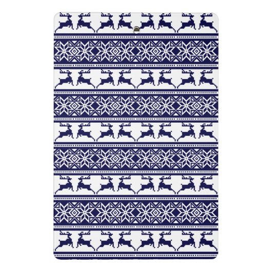 Kerstmis, Scandinavische Folk Blue en White Mini Klembord (Achterkant)