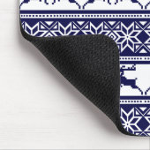 Kerstmis, Scandinavische Folk Blue en White Muismat (Hoek)