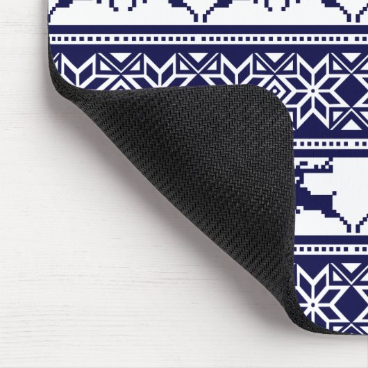 Kerstmis, Scandinavische Folk Blue en White Muismat (Hoek)