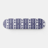 Kerstmis, Scandinavische Folk Blue en White Persoonlijk Skateboard (Horizontaal)