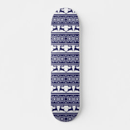Kerstmis, Scandinavische Folk Blue en White Persoonlijk Skateboard