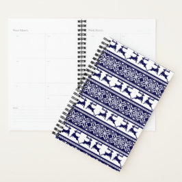 Kerstmis, Scandinavische Folk Blue en White Planner