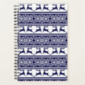 Kerstmis, Scandinavische Folk Blue en White Planner (Voorkant)