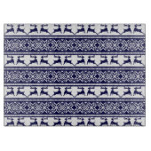 Kerstmis, Scandinavische Folk Blue en White Snijplank (Voorkant)