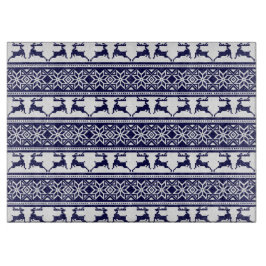 Kerstmis, Scandinavische Folk Blue en White Snijplank