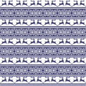 Kerstmis, Scandinavische Folk Blue en White Sticker (Voorkant)