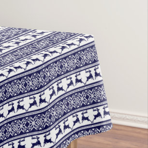 Kerstmis, Scandinavische Folk Blue en White Tafelkleed