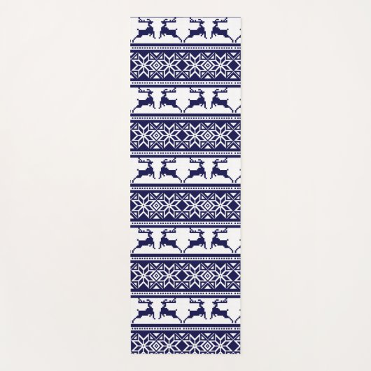 Kerstmis, Scandinavische Folk Blue en White Yogamat (Voorkant)