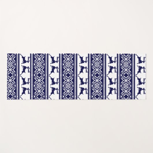 Kerstmis, Scandinavische Folk Blue en White Yogamat (Voorkant (horizontaal))
