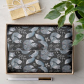 Kerstmis Scandinavische noordse grijze vos op zwar Tissuepapier (Geschenk)