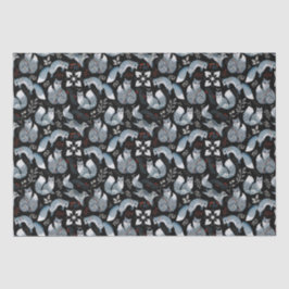 Kerstmis Scandinavische noordse grijze vos op zwar Tissuepapier