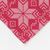 Kerstmis, Scandinavische, rode, witte, sneeuwvlokk Fleece Deken (Hoek)