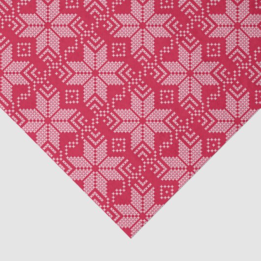 Kerstmis, Scandinavische, rode, witte, sneeuwvlokk Tissuepapier (Detail)