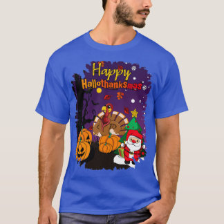 Kerstmis Scary Halloween Happy Thanksgiving T-shirt