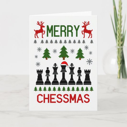 Kerstmis Schaak Kaart (Voorkant)
