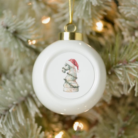 Kerstmis Schaak Paard Ornament – Waterverf Schaak (Boom)