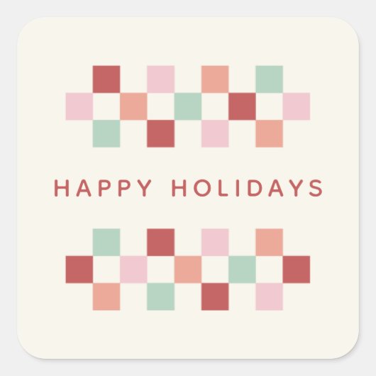 Kerstmis Schaakbord Enveloppe Verzegel Sticker - B (Voorkant)