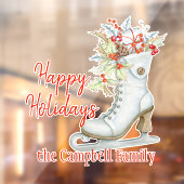 Kerstmis - Schaats met fashioned ijs - aangepast Raamsticker (Vel 2)
