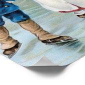 Kerstmis, schaatsen van kinderijs poster (Hoek)
