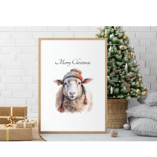Kerstmis Schapen, aanpasbaar Poster