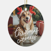 Kerstmis schattige feestdag keramisch ornament (Links)