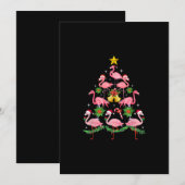 Kerstmis - Schattige Flamingo Kerstboom Kaart (Voorkant / Achterkant)