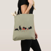 Kerstmis Schattige Kattenliefhebber Bemanning Kers Tote Bag (Dichtbij)