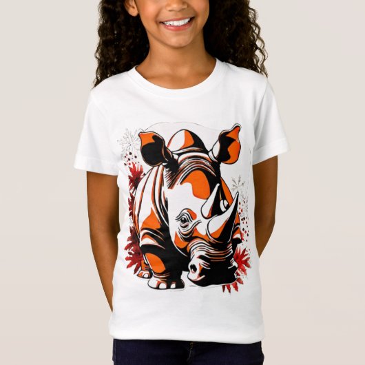 Kerstmis schattige neushoorn t-shirt (Voorkant)