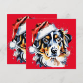 Kerstmis schattige puppy kaart (Voorkant / Achterkant)