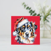 Kerstmis schattige puppy kaart (Staand voorkant)