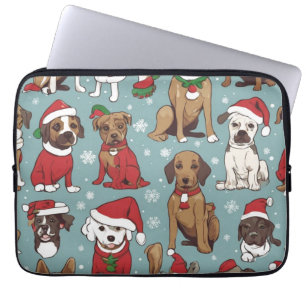Kerstmis schattige puppy laptop sleeve