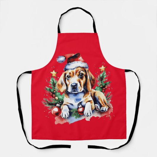 Kerstmis schattige puppy schort (Voorkant)