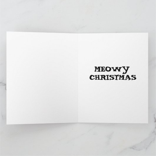 KERSTMIS SCHATTIGE TABBY CAT WENSKAART KAART (Binnen)