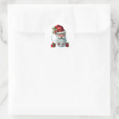 Kerstmis, Schattigee Mok Wrap Ronde Sticker (Tas)