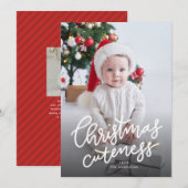 Kerstmis schattigheid vakantie geboorte aankondigi feestdagenkaart (Voorkant / Achterkant)