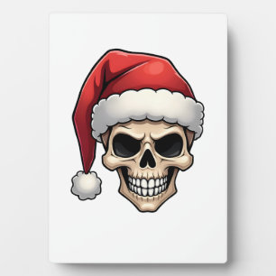 Kerstmis Schedel Grappige Kerstman XMES Mannen Vro Fotoplaat