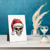 Kerstmis Schedel Grappige Kerstman XMES Mannen Vro Fotoplaat (Zijkant)
