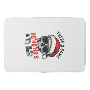 Kerstmis Schedel Ho Ho Ho Humor Ontwerp Badmat