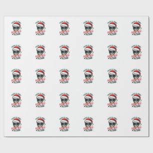 Kerstmis Schedel Ho Ho Ho Humor Ontwerp Cadeaupapier